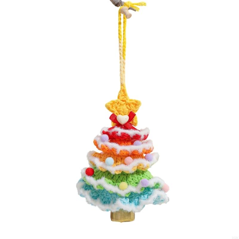 Knitted Christmas Tree Hanging Pendant Decoration With Accent Party Car Interior Decoration