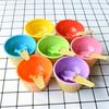 Ice Cream Bowl Set Double Layer Plastic Cup Creative Mixing Bowl Ice Cream Cone Shape DIY Ice Cream Tools Icecream Bowl Spoon