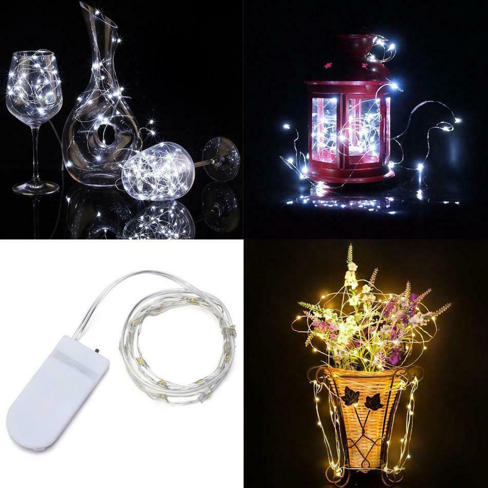 6 шт., 10/20 светодиодных батареек, микро-рисовая проволока, медные сказочные гирлянды, декор для вечеринки