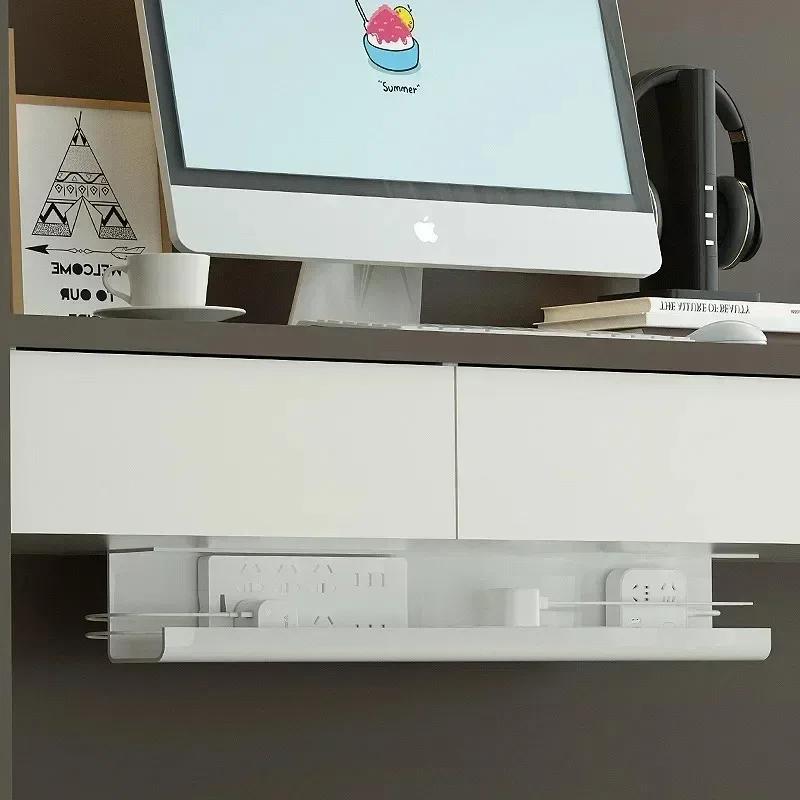 Кабельный органайзер под столом Кабельный лоток под столом Органайзер для проводов Расширенный защитный лоток без следов для различных столов