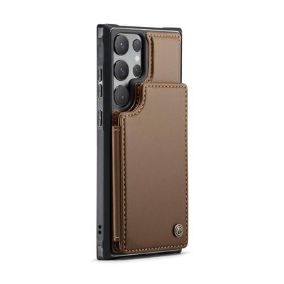 Чехол для телефона Samsung Galaxy S25 Ultra CASEME C22 Кожаная задняя крышка со слотами для карт с RFID-защитой
