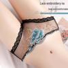 Женские бесшовные трусики Yan Beiwei больших размеров с кружевной вышивкой - Высокоэластичные, дышащие, новый стиль.