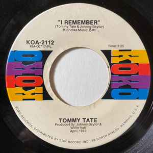7inch Record TOMMY TATE - School Of Life / I Remember KOA2112 KoKo 1972 US Soul/Funk Used