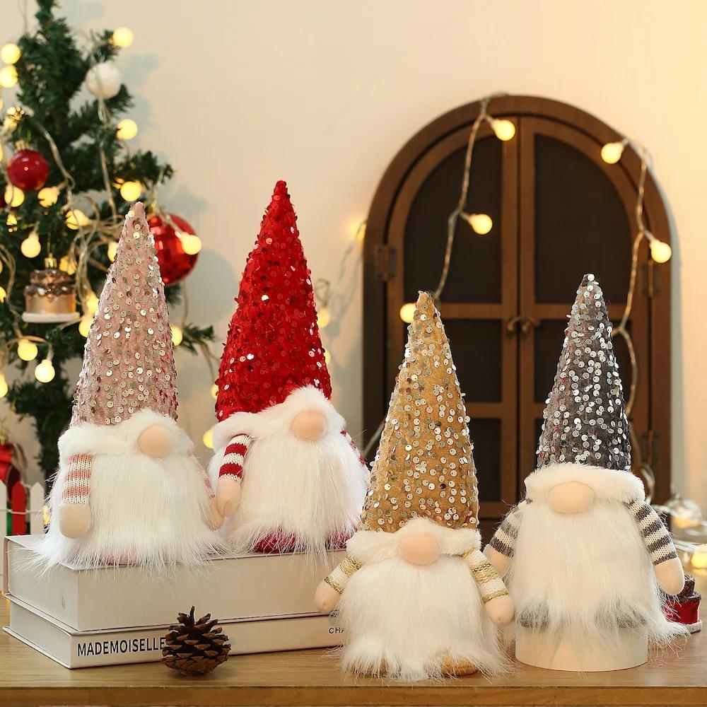 30cm Christmas Gnome Doll With LED Night Light Holiday Home Decor Gift
