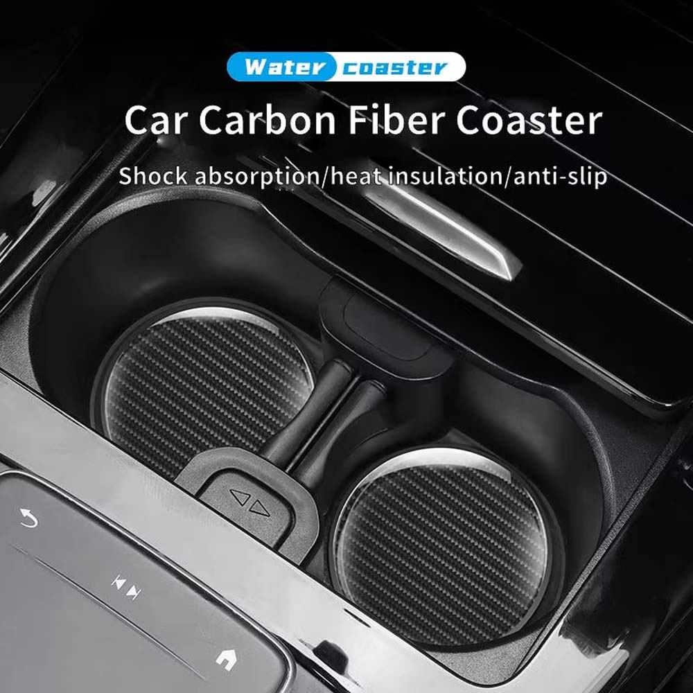 Автомобильная 5D углеродная fiber Высокояркая Печатная Подставка под стакан, ПВХ Резиновая Противоскользящая Подкладка Коврик для Подстаканника Автомобиля, Для Декора Салона Автомобиля