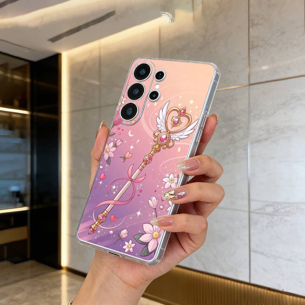 Прозрачный чехол для телефона S-Sailor- Moon для Samsung S25, S24, S21, S22, S23, S30, Ultra, S20, Plus, FE, Lite