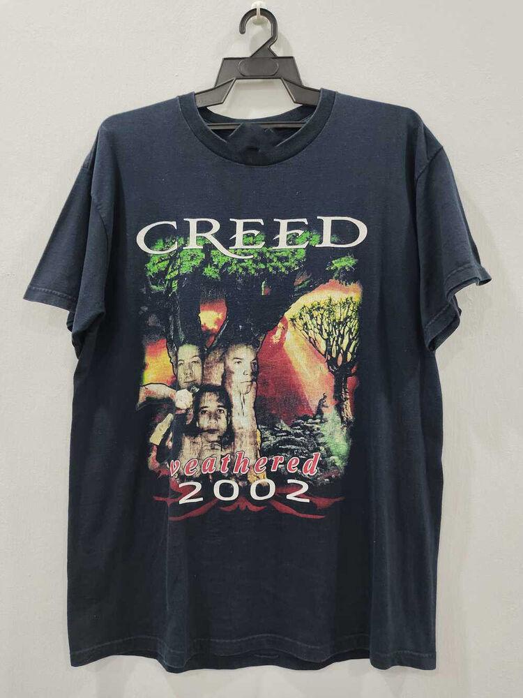 Винтажная Тур 2002 Группа CREED Подарок для Фаната Черная Все Размеры VC1546 Унисекс Футболка