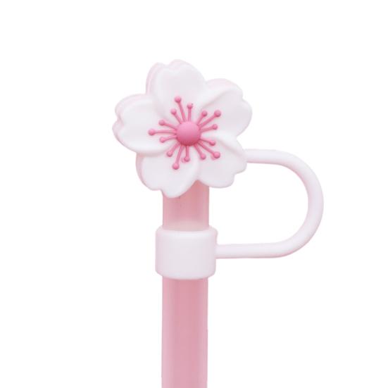 Силиконовая соломенная крышка с цветком диаметром 10 мм, милый соломенный топпер, пыленепроницаемые чехлы для соломинок, многоразовые насадки на соломинки, крышки, подарок для декора вечеринки