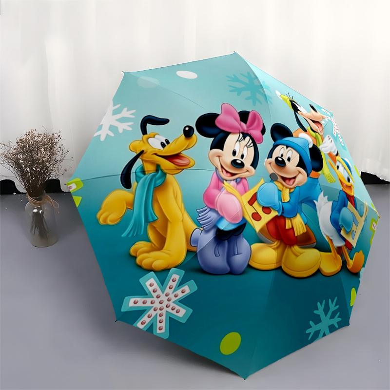 1pc Mickey Mouse & Friends Winter Christmas Ornament, Perfect Gift for Fans, Everyday Use, Auto Open Close Umbrella Design, Portable Folding