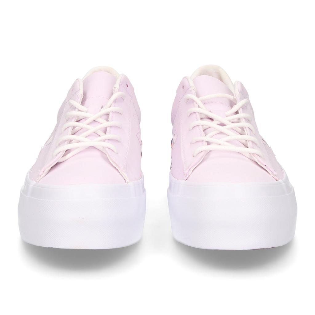 Converse Женские кеды на платформе с низкой посадкой, цвет: barely grape, rush coral. Фиолетовый, белый. 559902C