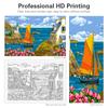 Frame Painting By Numbers For Adults Kits Boat At Sea Landscape Wall Art Picture Numbers For Home Decoration 40x50cm