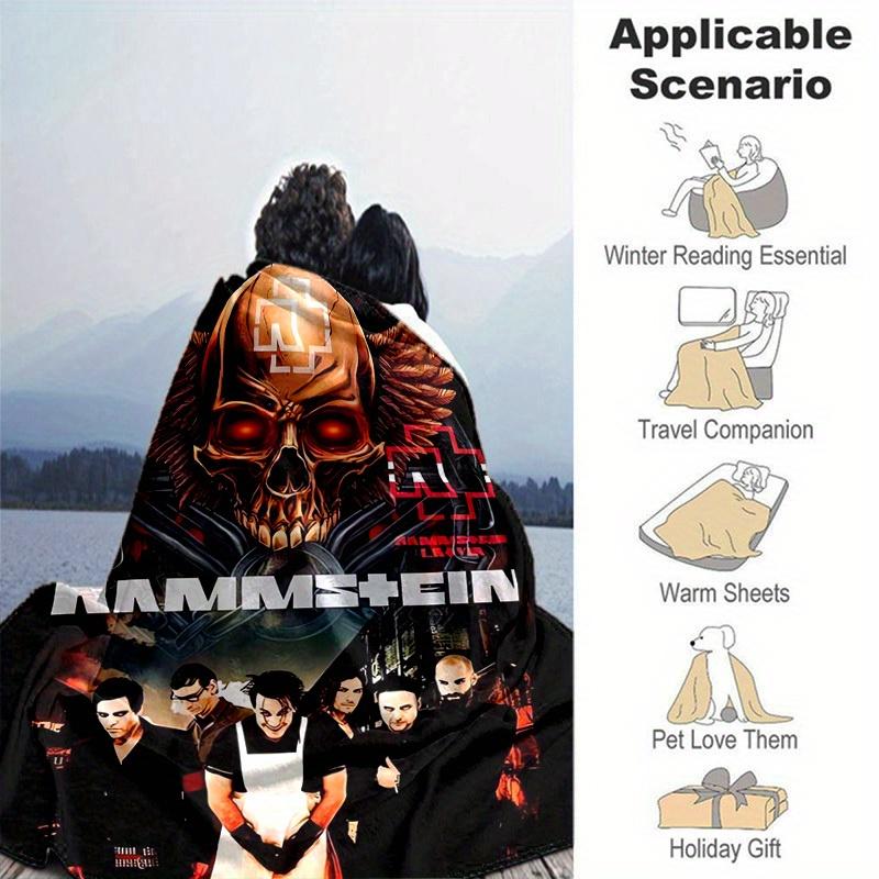 1 шт. Декор для дома в стиле Rammstein: Уютное фланелевое одеяло, идеальный подарок для спальни, гостиной, путешествий, кемпинга, автомобиля, пляжа, офисных перерывов, идеальное одеяло для дивана Т