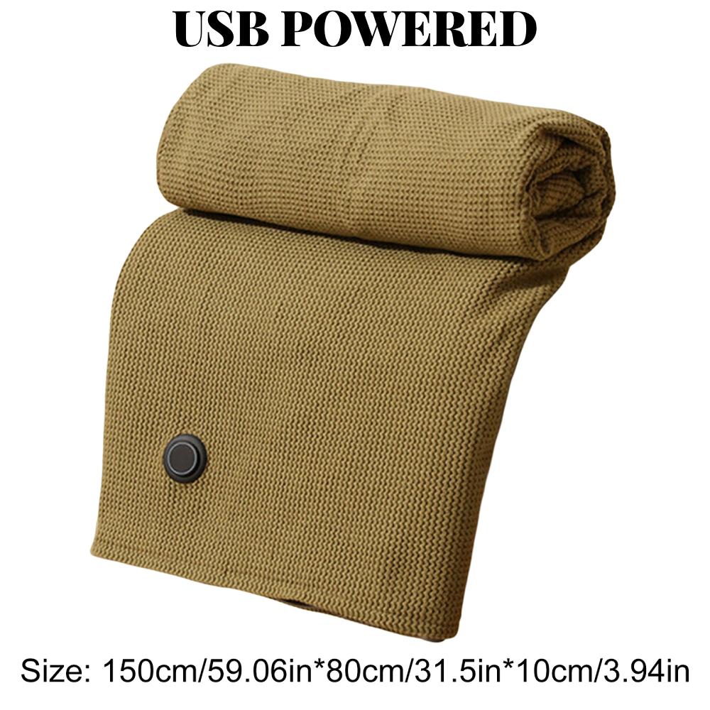 Wearable Electric Heated Blanket with 3 Heating Levels USB Heating Blanket Soft Zipper Heated Blanket Shawl Winter Warmer Scarf