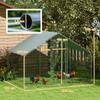 Chicken Run for 5-8 Chickens, Roof Tarp, Lockable Door, Steel Frame, 5.1 m², 3 x 1.7 x 1.9 m