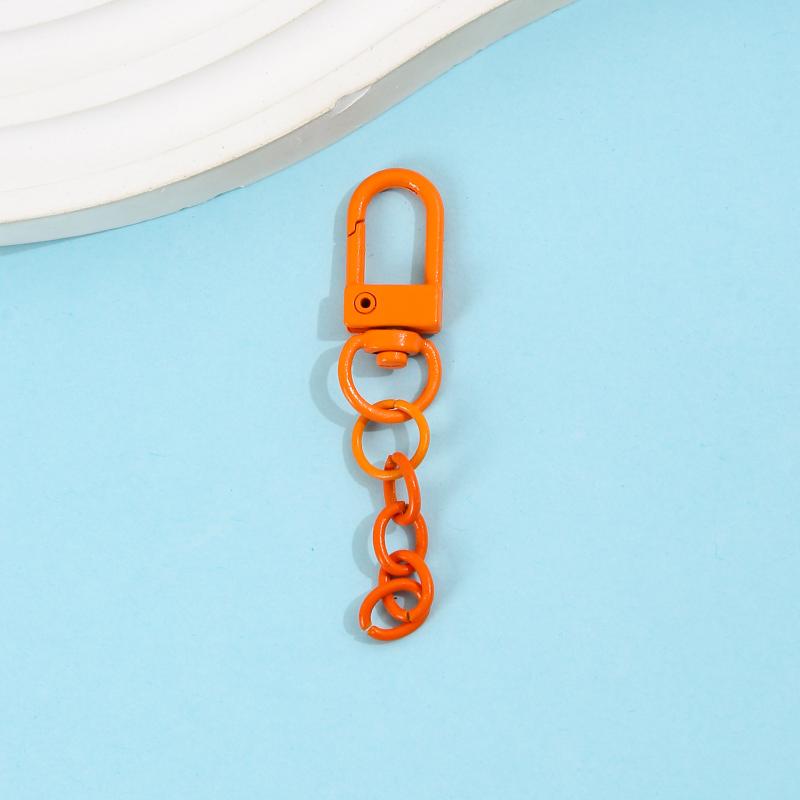 10Pcs Lobster Clasp Spring Buckle With Chains Colored Keychains For Diy Jewelry Making Key Ring Hooks Bags Buckle
