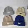 American casual embroidery letter wool knitted hat for men and women new autumn and winter fashion big head circumference ear protection hat