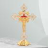 Статуя распятия Иисуса, религиозная скульптура, стоящая фигурка креста, настольное украшение для полки