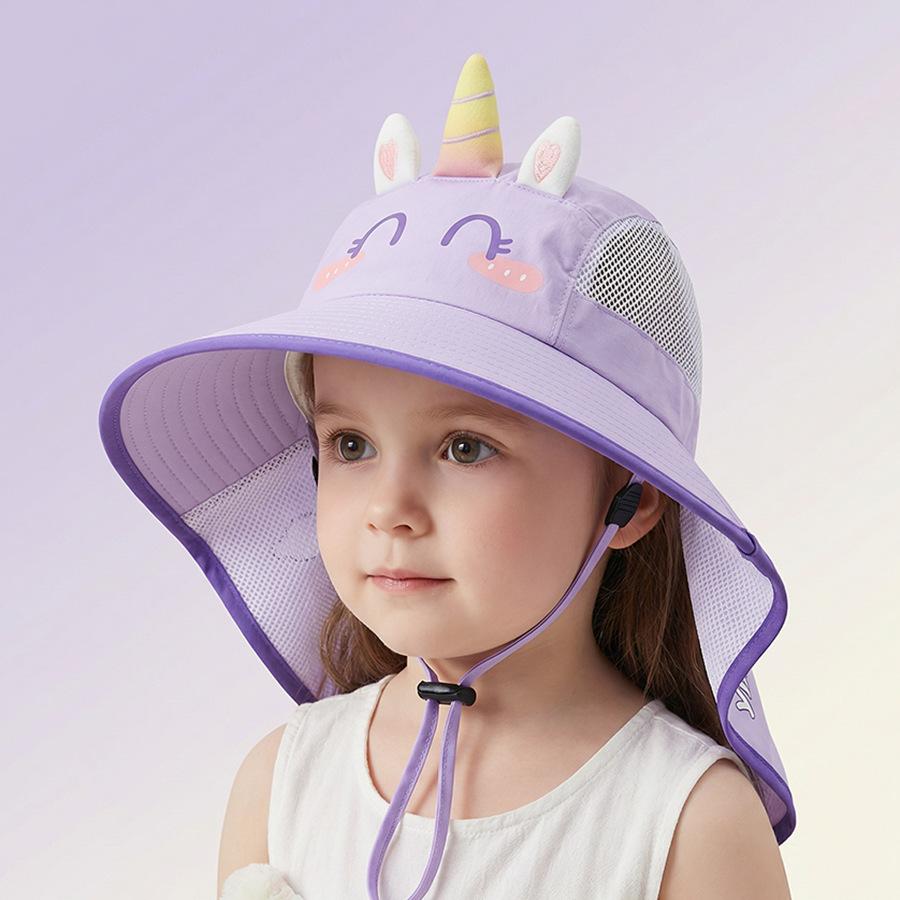 New children's sun hats for ages 3 to 8 – baby sun hats, beach hats, hats with UV protection functions. These summer-style hats