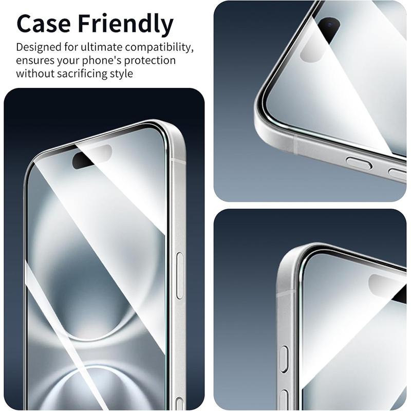 3PCS Tempered Glass Screen Protector for iPhone Air 17 Pro Max 16 Plus 15 14 13 Mini 12 11 9H Phone Protection Flim Accessories