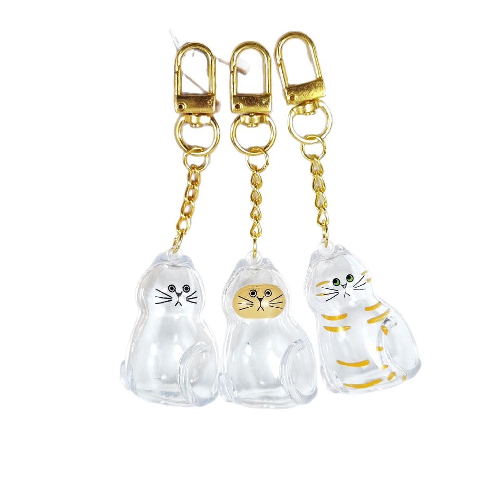 Acrylic Cats Hair Keepsakes Box 3D Design Clear Pet Memorial Display Case Keychain Pendant For Home Backpacks Decors