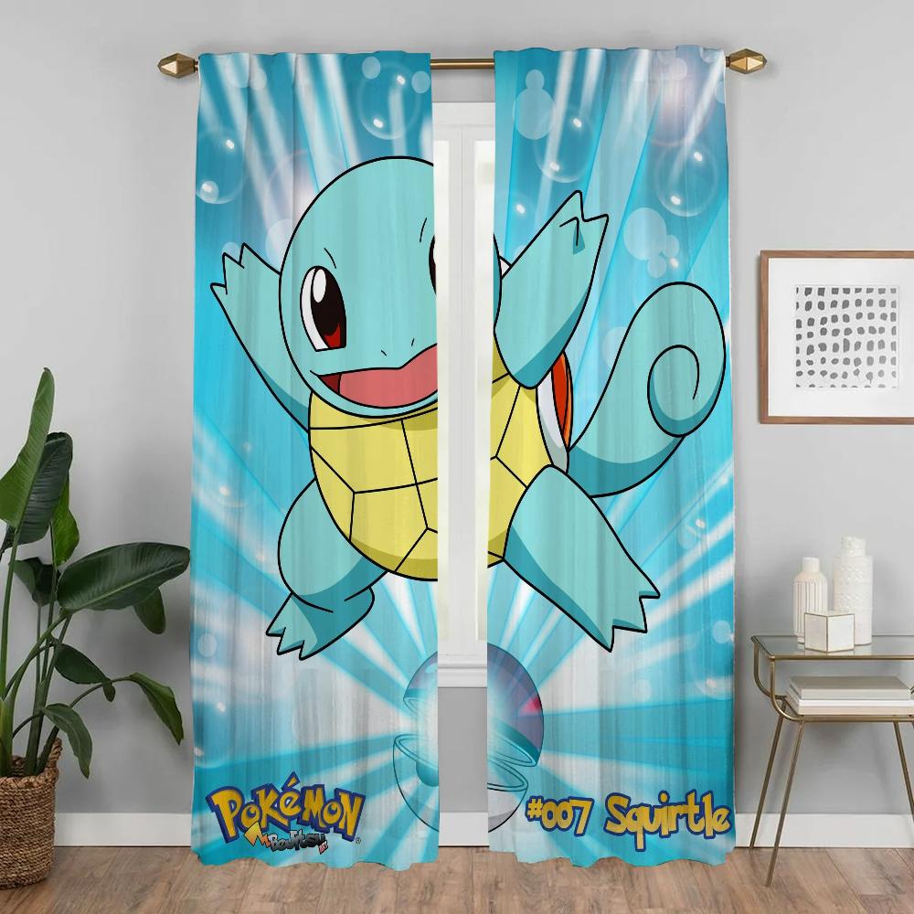 Шторы для спальни Покемоны Современные шторы для гостиной 2 штуки Шторы-тени Перегородка Блэкаут штора Украшение на Хэллоуин
