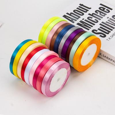 25 ярдов/рулон Атласная Лента Инструмент для DIY Ленты для Бантов Прочная Рулонная Ткань Декор для Торта/Подарочной Коробки
