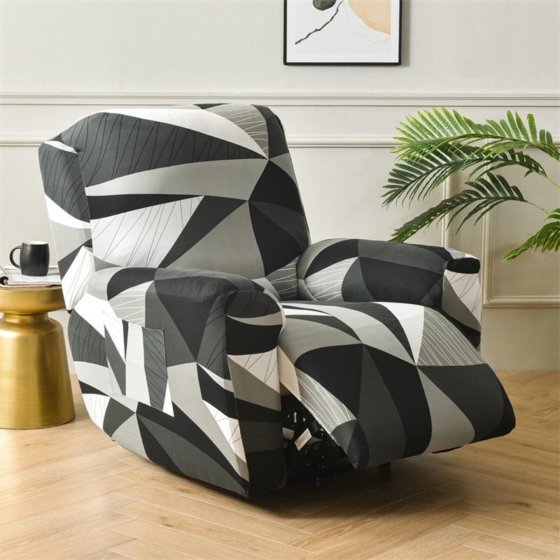 Geometry Printed Flower Stretch Lazy Boy Sofa Cover Recliner Cover Chair Covers For Leather Living Room Recliner Chair Slipcover