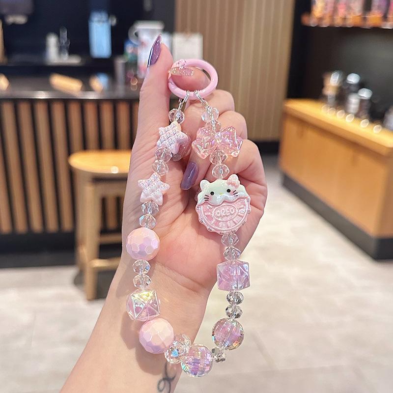 Cute Sanrio Hello Kitty Melody Kuromi Pochacco Cinnamoroll Phone Chain Keychain Pendant Charms Backpack Decoration Gifts