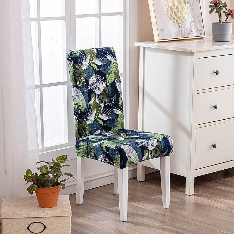 Принтованный эластичный чехол на стул на Рождество, бытовой цельный чехол-полупакет на табурет, чехол на стул для обеденного стола в отеле