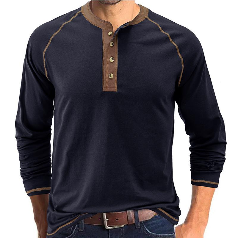 Autumn Winter Classic Solid Color Long Sleeve Mens Button Down T-shirt Casual Versatile Daily Wear Comfortable Basic Bottom Shirt for Men