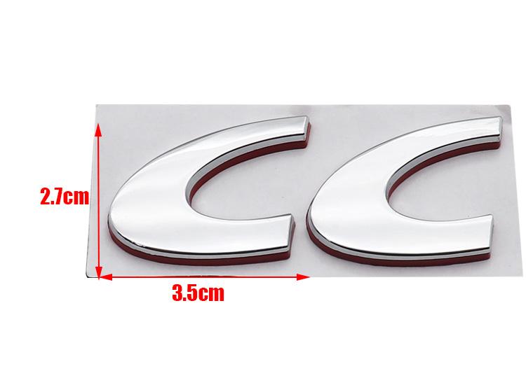 1pcs 3D CC metal Car Rear logo sticker Rear Bumper tail door trunk car Fender side sticker styling Accessories For Peugeot
