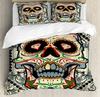 Sugar Skull Duvet Cover SetSugar Killer Calaveras Framework Day Of The Dead Vintage Gothic Design PrintSkull Bedding Set