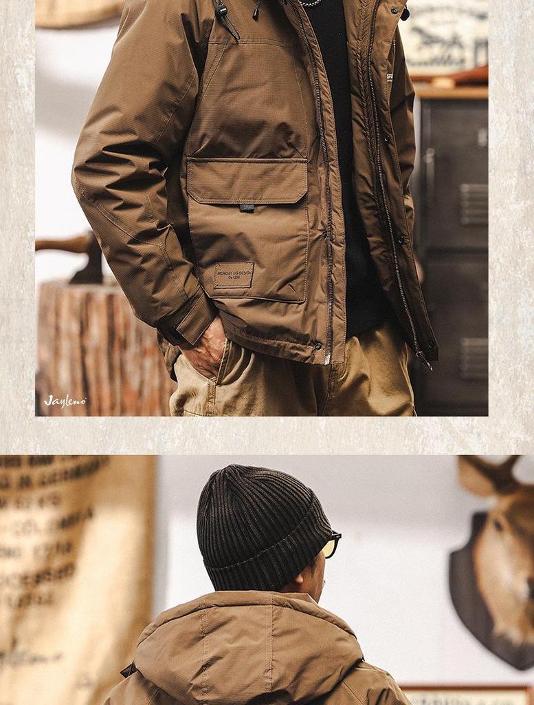 American Retro Men's 2025 High Loft Winter Down Jacket – Trendy, Warm, Windproof Workwear