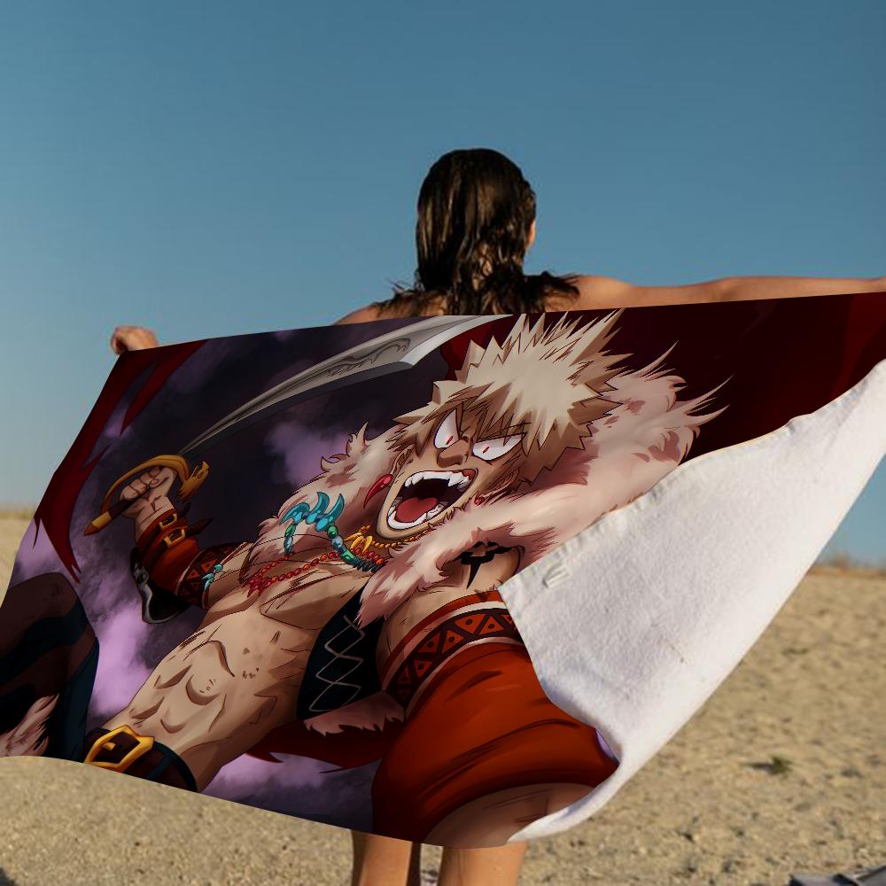 Bakugo Katsuki Beach Towel Colorful Bath Towels for Girl Microfiber Quick Dry Sand Free Beach Yoga Spa Gym Pool
