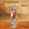 Copper 1 Litre Water Bottle With Leak And Rust Proof Protection For Home And Office Use Ayurveda And Yoga Health Benefits Bottle (Hexagon)