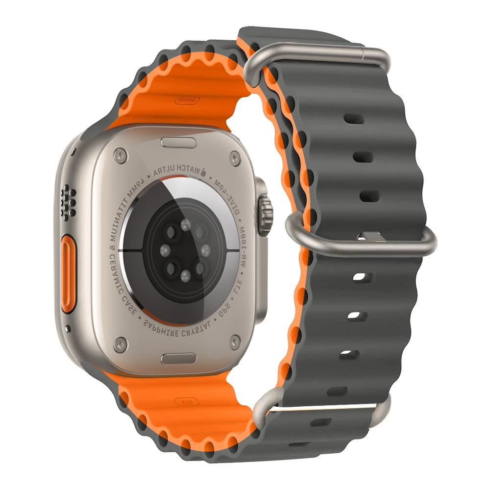 Ocean Strap for apple watch Band 49mm 44mm 40mm 45mm 41mm 46mm silicone bracelet correa iWatch series 7 6 5 3 se 8 9 10 ultra 2