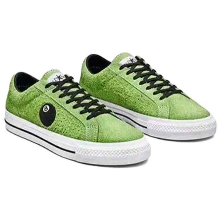 Stussy x Converse One Star Pro Low 8 Ball Унисекс Кроссовки Зеленый Зеленый-Вспышка Белый A03712C
