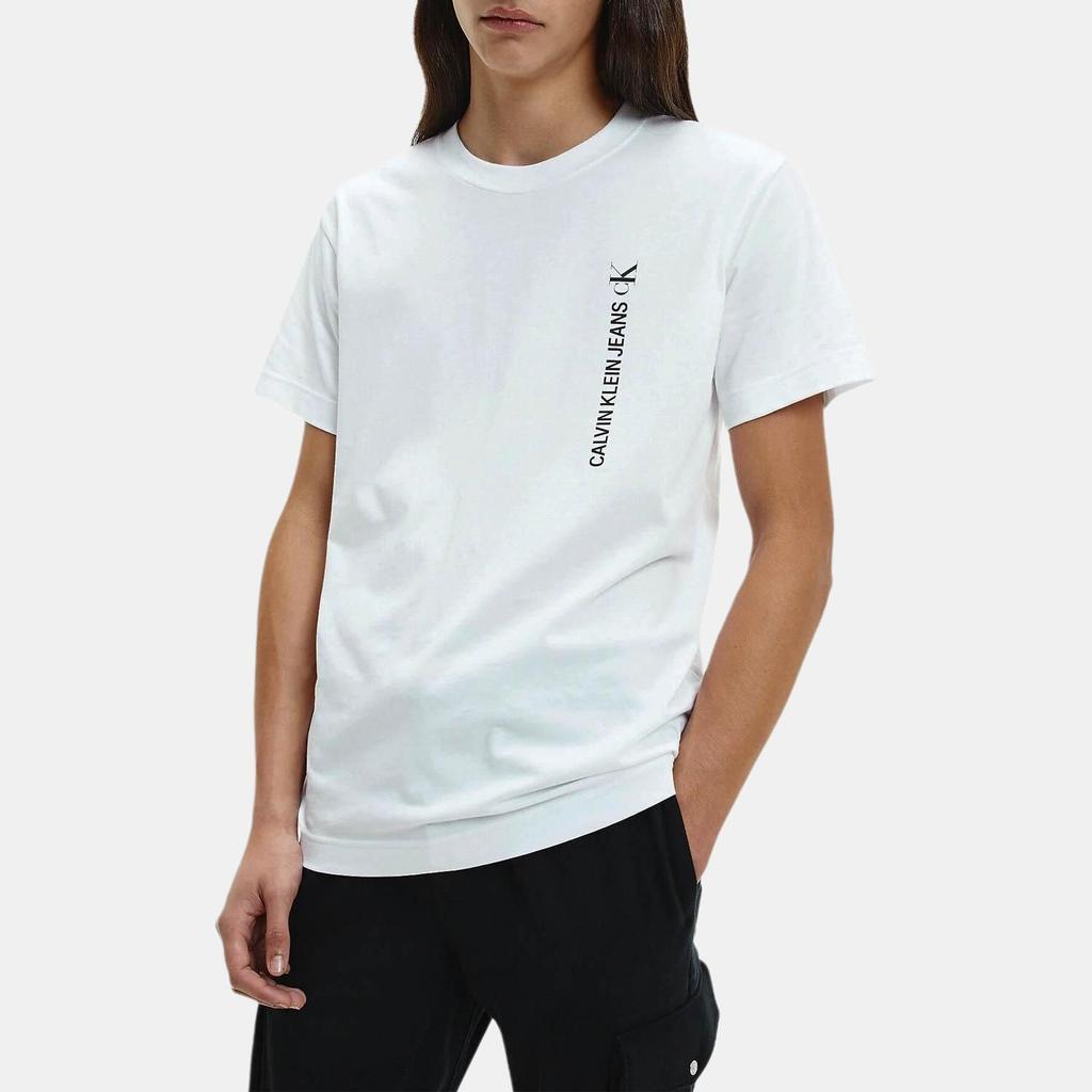 Calvin Klein Футболка с коротким рукавом и круглым вырезом, мужские топы, белая J30J318303-YAF