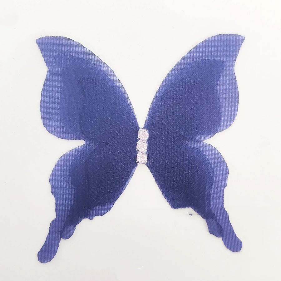 Набор из 10 градиентных 3D-бабочек из органзы со стразами для поделок DIY