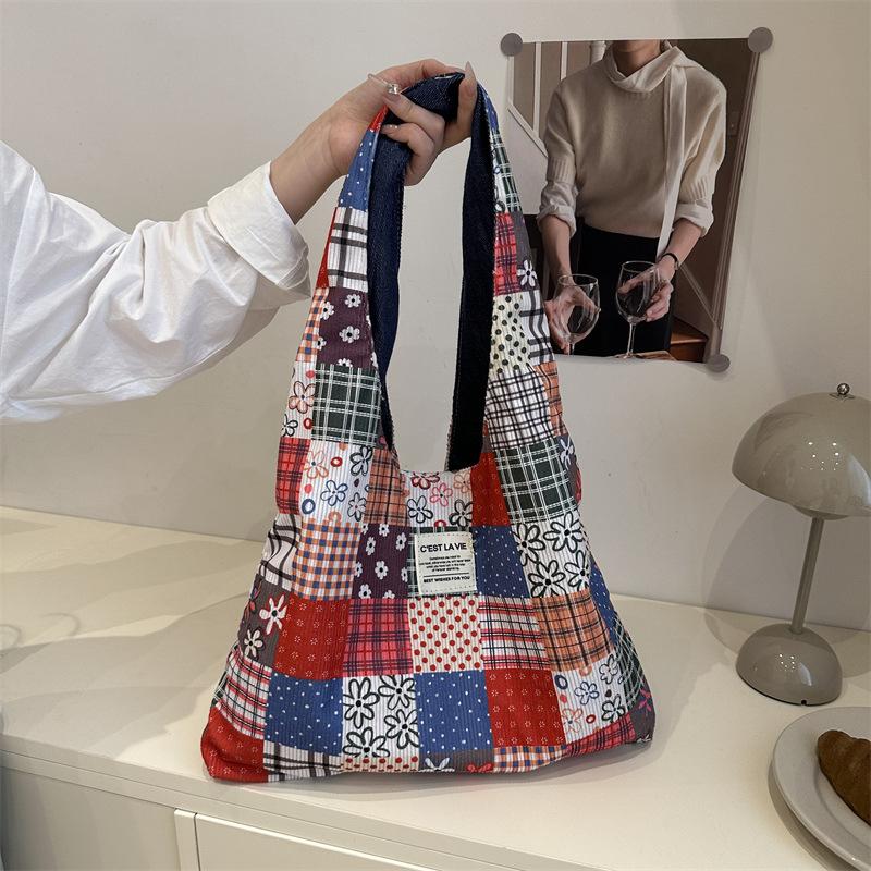 Летняя популярная холщовая сумка с цветочным принтом, легкая, универсальная, большой вместимости, на плечо, сумка-мессенджер, модная сумка-тоут, женская