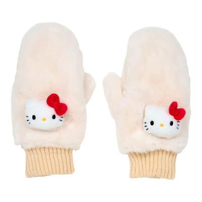 Перчатки-варежки из искусственного меха Sanrio Hello Kitty с маскотом 363146