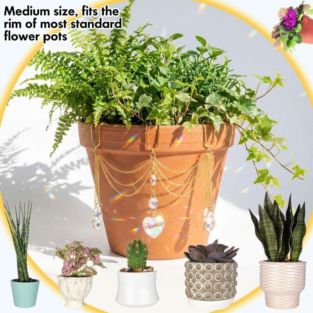 Creative Crystal Suncatcher Handmade Rainbow Maker Plant Potted Plants