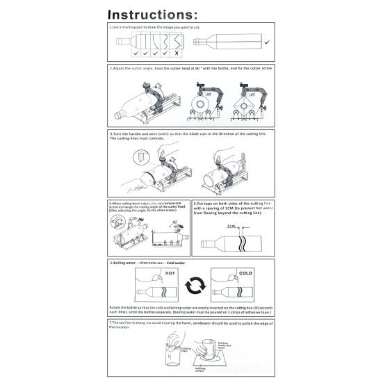 Набор для резки стеклянных бутылок. Острый дизайн лезвий. Точная резка. Простота использования.