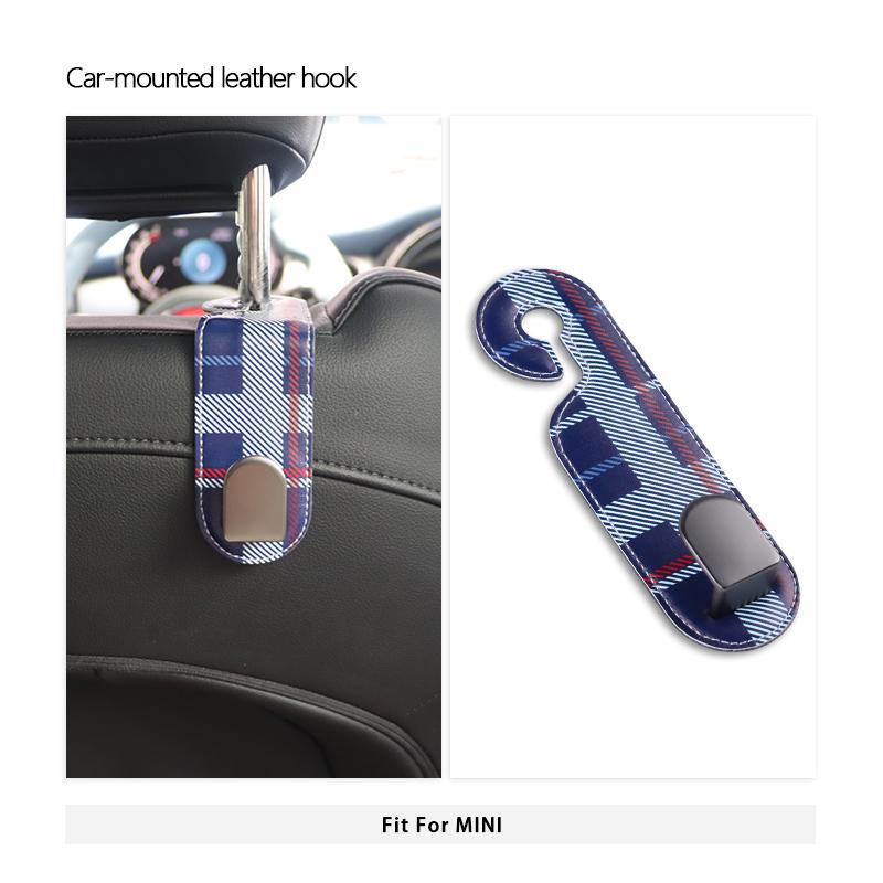 Car Headrest Hook Leather Rear Seat Hanging For MINI Cooper R50 R53 R56 R60 R61 F54 F55 F56 F60 U25 F66 F65 J01 J05 Car Holder