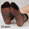 20 Pairs Ultrathin Middle Tube Sock Female Summer Breathable Hosiery Women's Dot Transparent Silk Socks