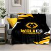 Wolves Football Club Emblem Printed Throws Blanket Soft Flannel Blankets for Couch Bed Gifts for Men Women Picnic blanket Christmas gifts