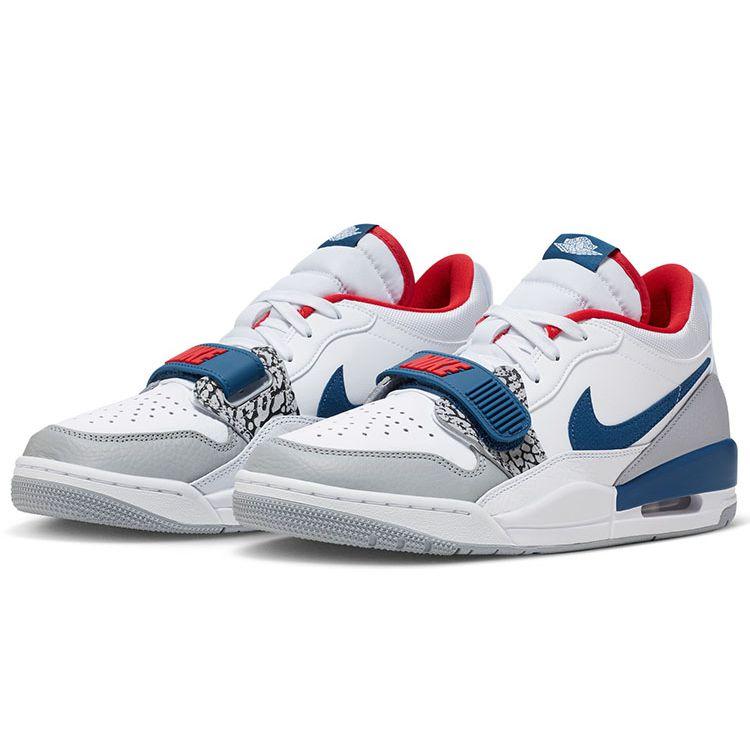 Мужские кроссовки Air Jordan Legacy 312 Low True Blue Белый Французский-синий Волчий-серый CD7069-104
