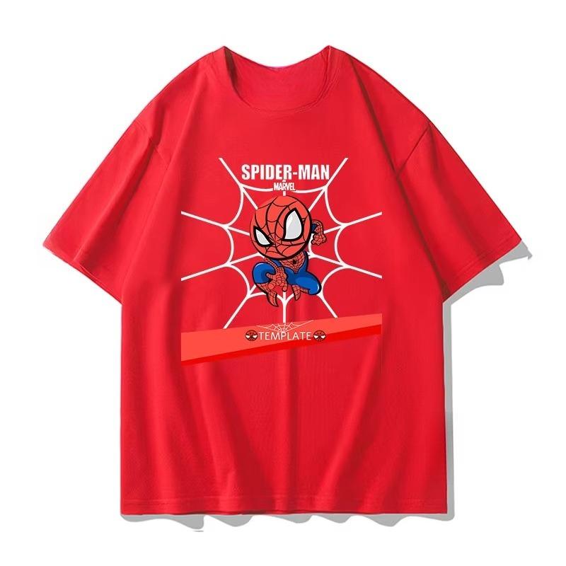 2026 new Marvel fan SpiderUnisex collaboration cotton printed childrens clothing set short sleeves