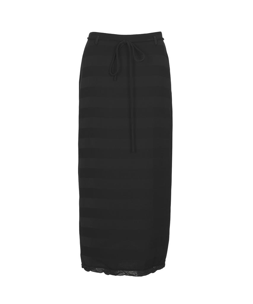 Bimuet Frill-Detailed H-Line Skirt Black
