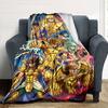 Saint Seiya Print Flannel Blanket High Quality Warm Comfortable Cover for All Seasons Perfect for Gifts Home Decor